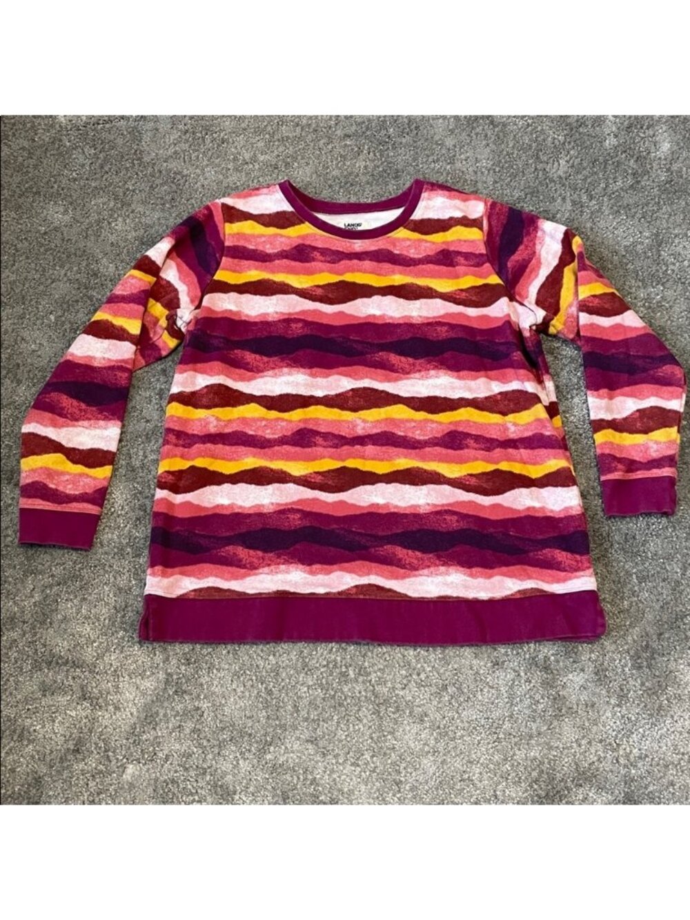 EC Land's End Crew Neck Sweatshirt - Blackberry Mountain Ombre - Size 1X